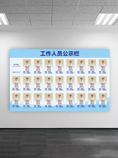 员工信息一览表教师简介风采展示墙值班人员公示栏医护职责照片墙