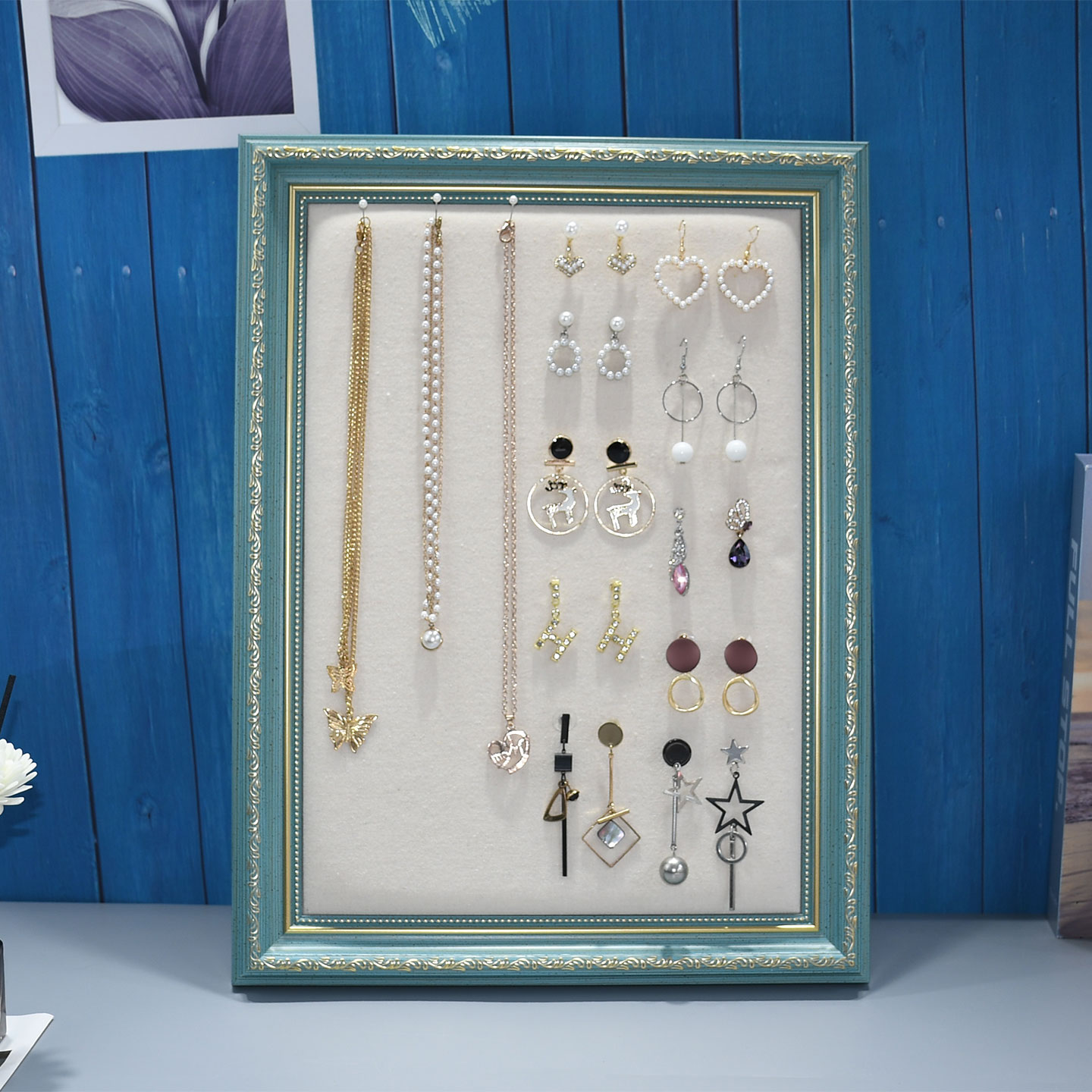 创意相框挂墙耳环架首饰