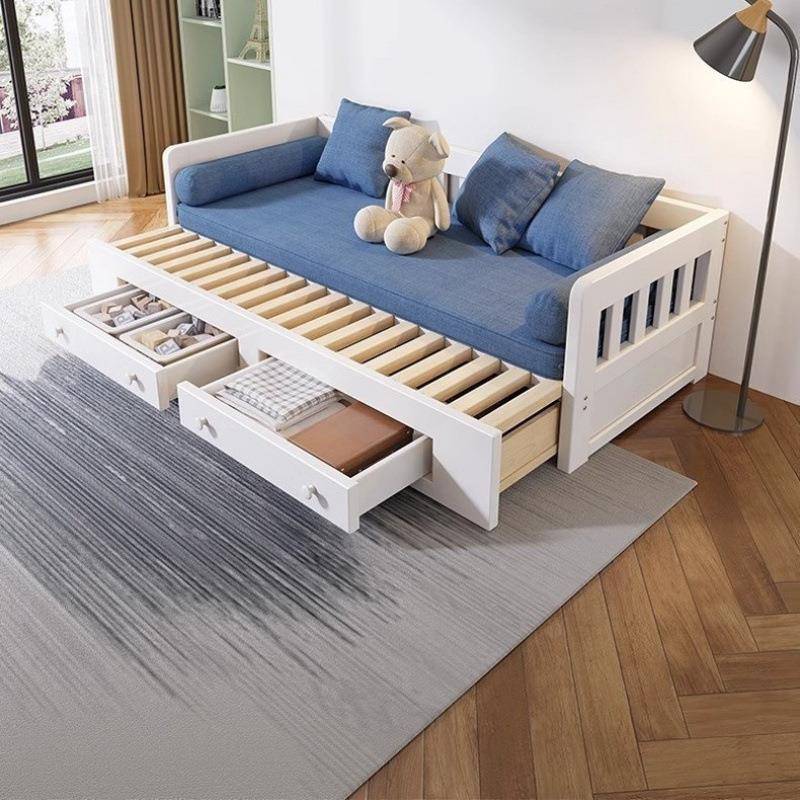 实木抽拉沙发床小户型两用可折叠榻榻米客厅多功能单双人伸缩床
