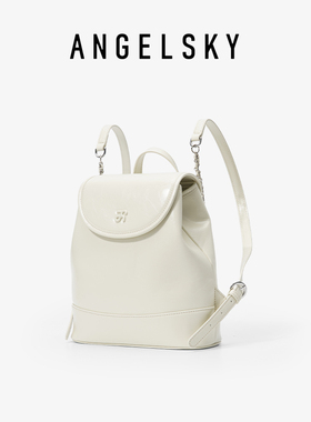ANGELSKY书包双肩包女旅游轻便小众设计感可爱甜酷白色红色包包