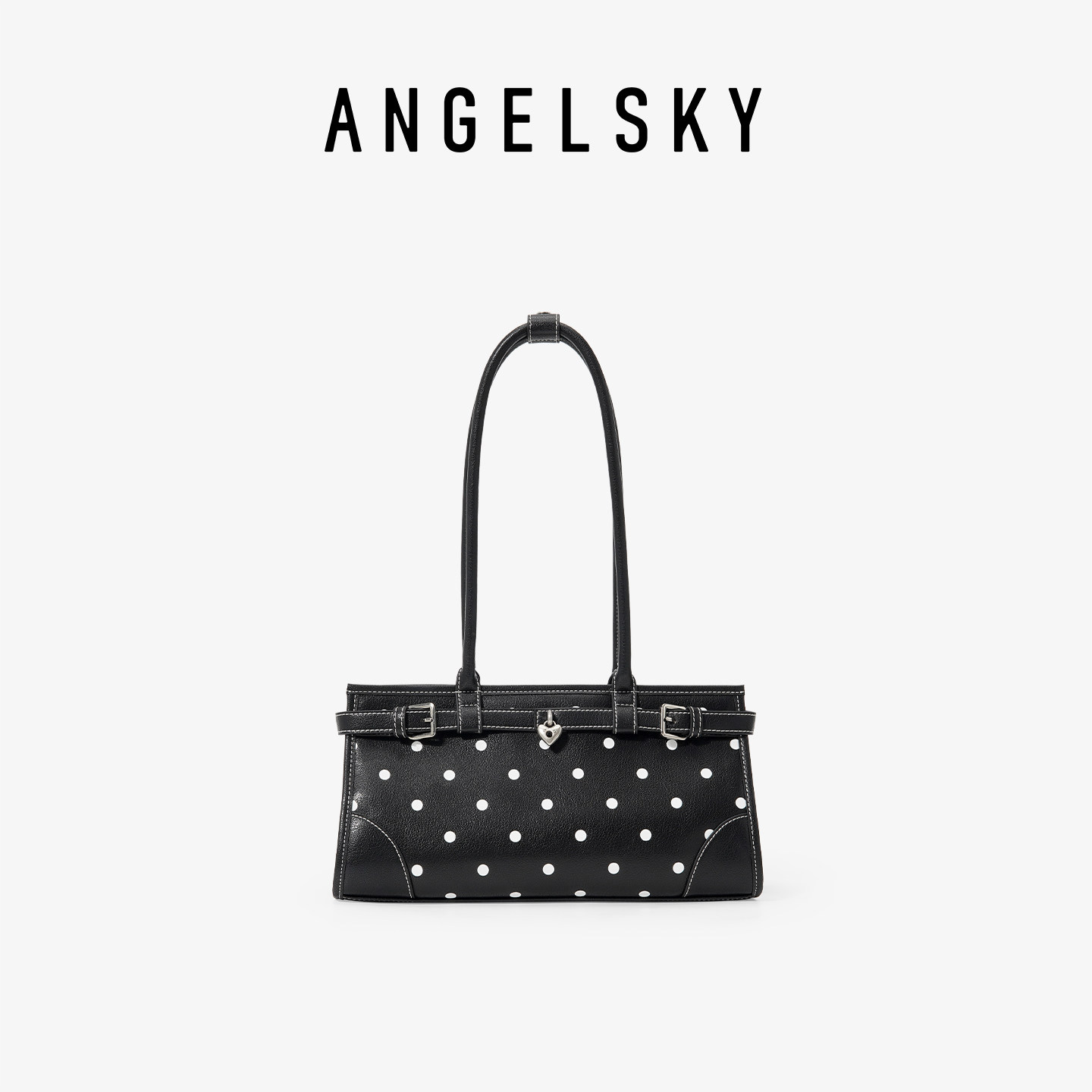 ANGELSKY新款法棍波点腋下包