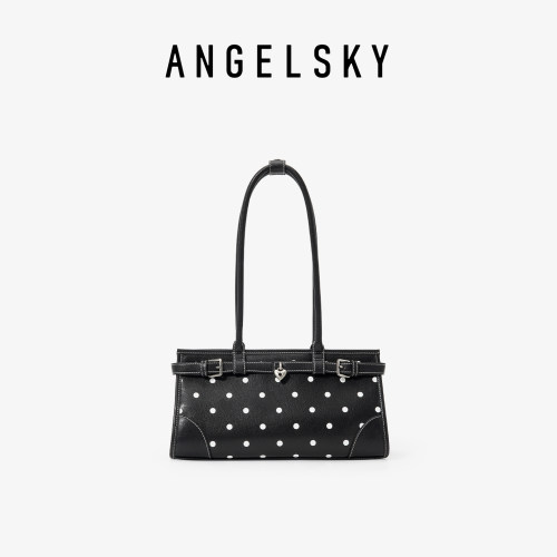 ANGELSKY新款法棍波点腋下包