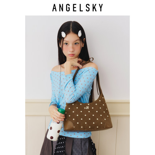 ANGELSKY原创设计波点托特包通勤