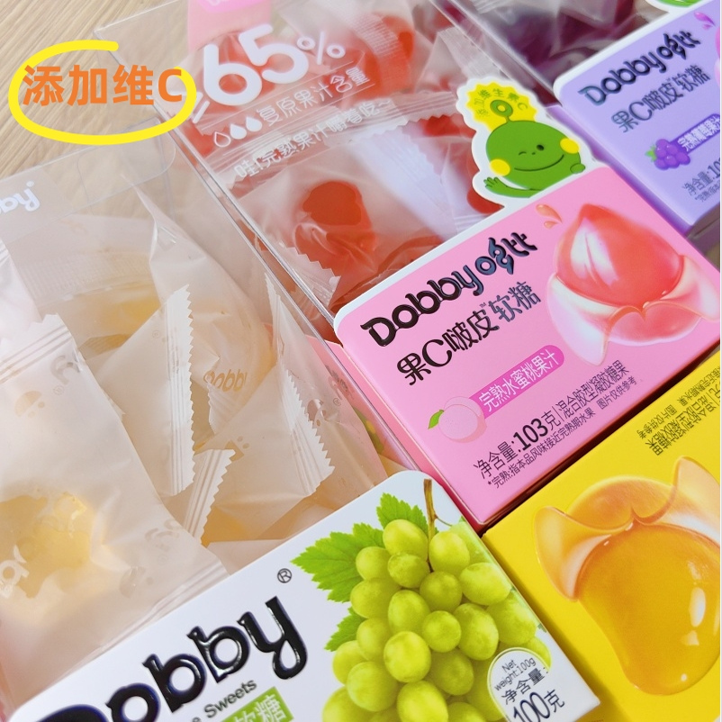 Dobby爆浆果汁水蜜桃葡萄软糖