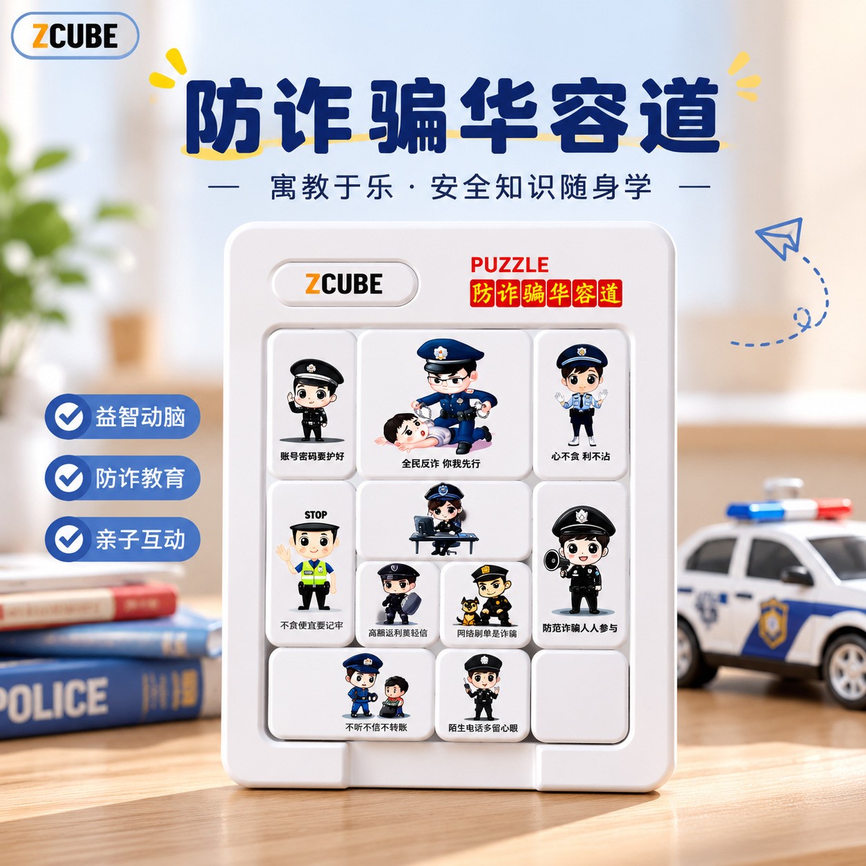 防诈骗安全华容道魔方教育知识魔方学校创意文创产品周边活动定制图片