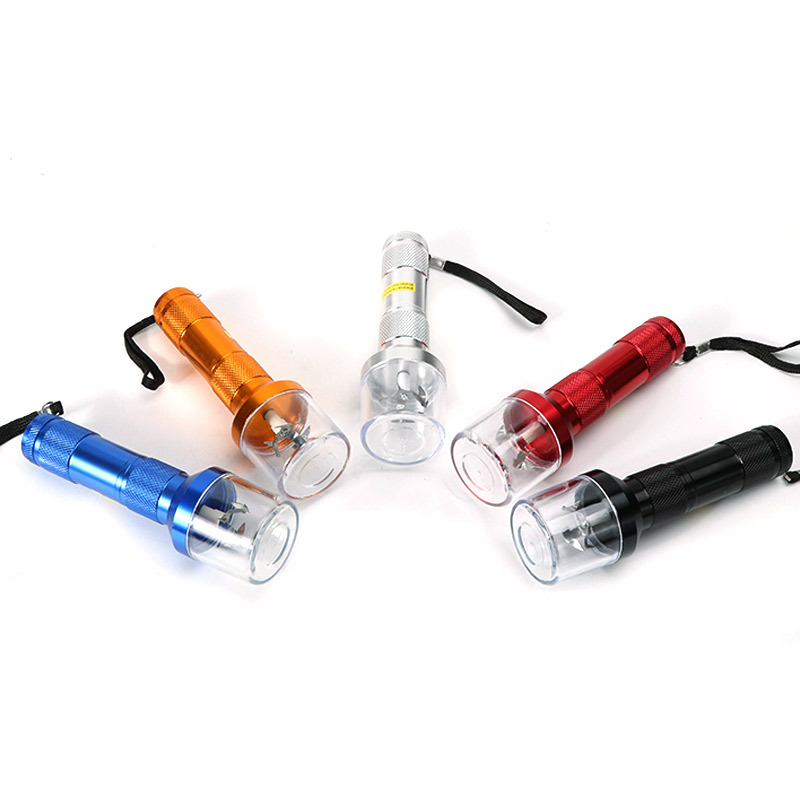 铝合金电动磨烟器GRINDER创意手电筒造型烟具配件电动碎烟器