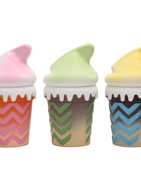 冰淇淋磨烟器新品大号彩色雪糕造型塑料金属研磨器手动Grinde磨烟