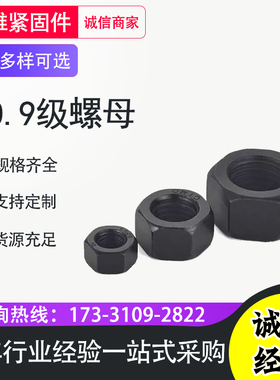 高压耐高温10.9级30CRMO/35CRMO化工用螺母GB6170六角发黑M12-M64