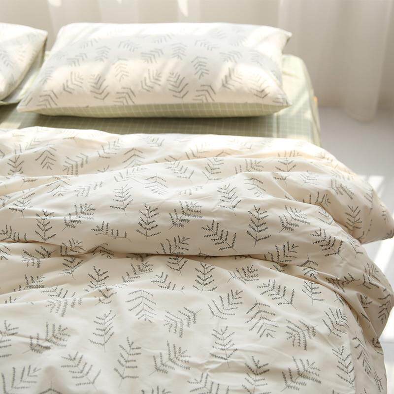 纯棉四件套绿植被套全棉床单枕套北欧风小清新田园风文艺床品