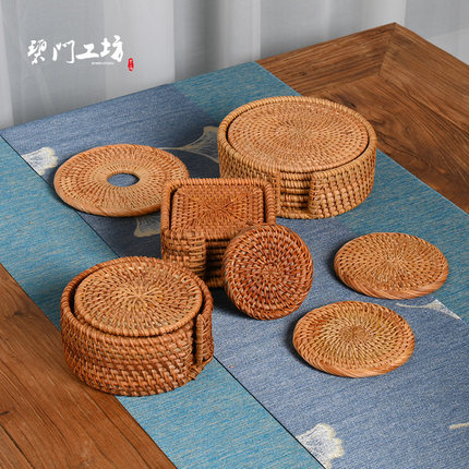 碧门工坊越南藤编杯垫茶道隔热垫养壶垫杯托铁壶陶壶托干泡垫碗垫