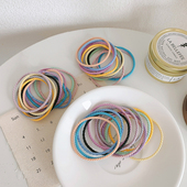 12条装 彩色发绳少女发圈基础网红头绳高弹力简约韩版 皮筋发饰头饰