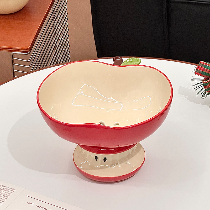 轻奢水果盘客厅茶几家用洗水果沥水篮干果盘带盖高颜值前台糖果盘