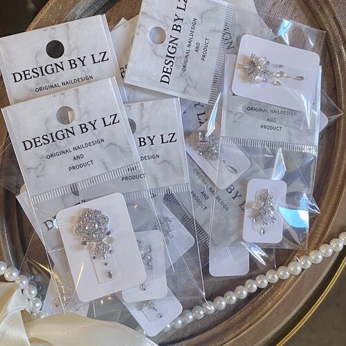 正品LZ高定美甲饰品【拼钻糸列.全集】 独家设计款千金纯欲白女风