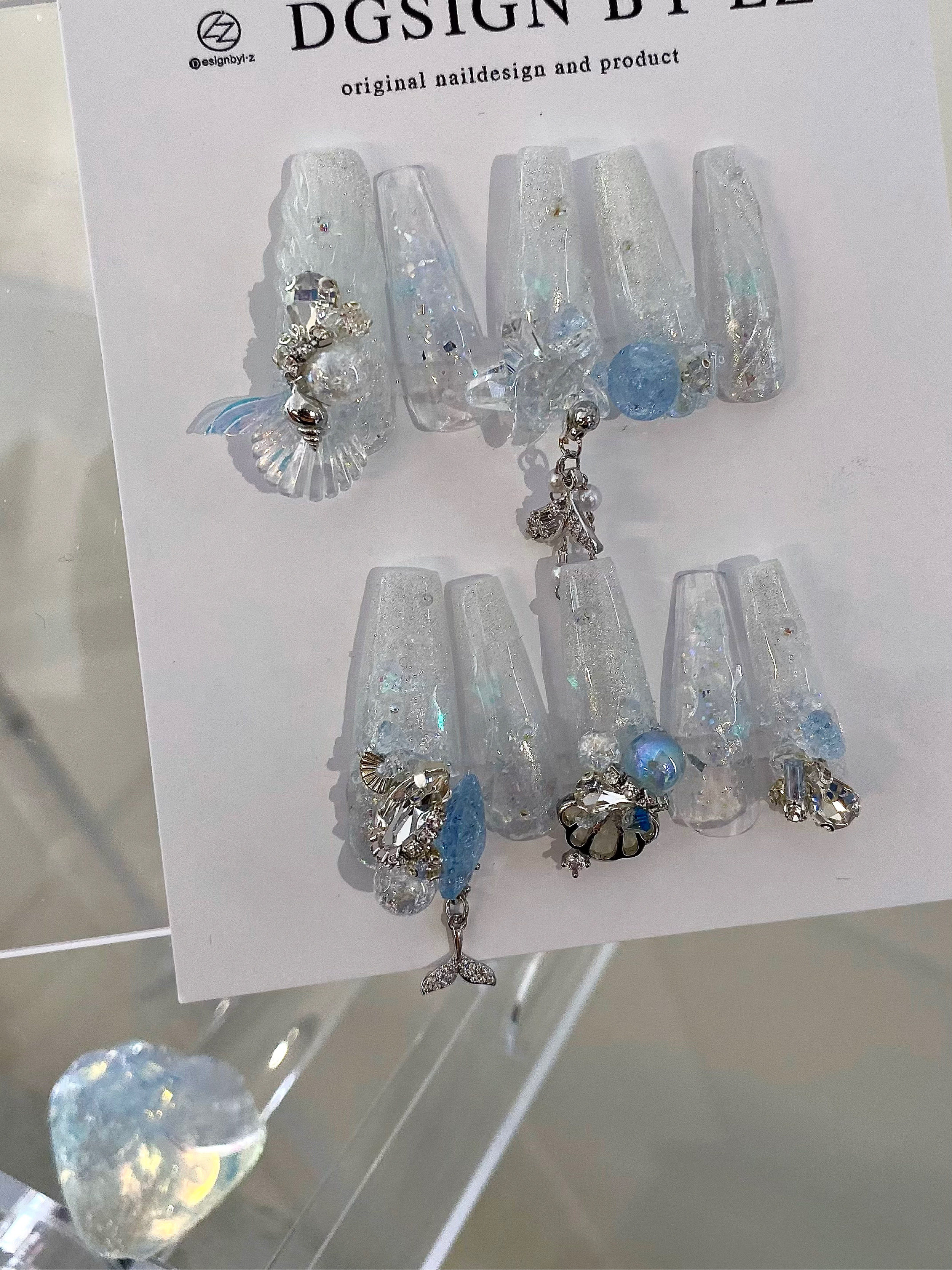 正品LZ高定美甲饰品北冰洋人鱼海洋系列海贝钻饰品极光金属搭配