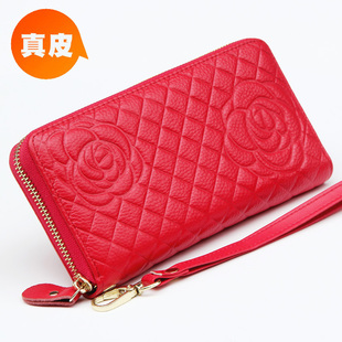 真皮钱包卡包一体红色包包女款拉链2024新款高级感结婚新娘包妈妈