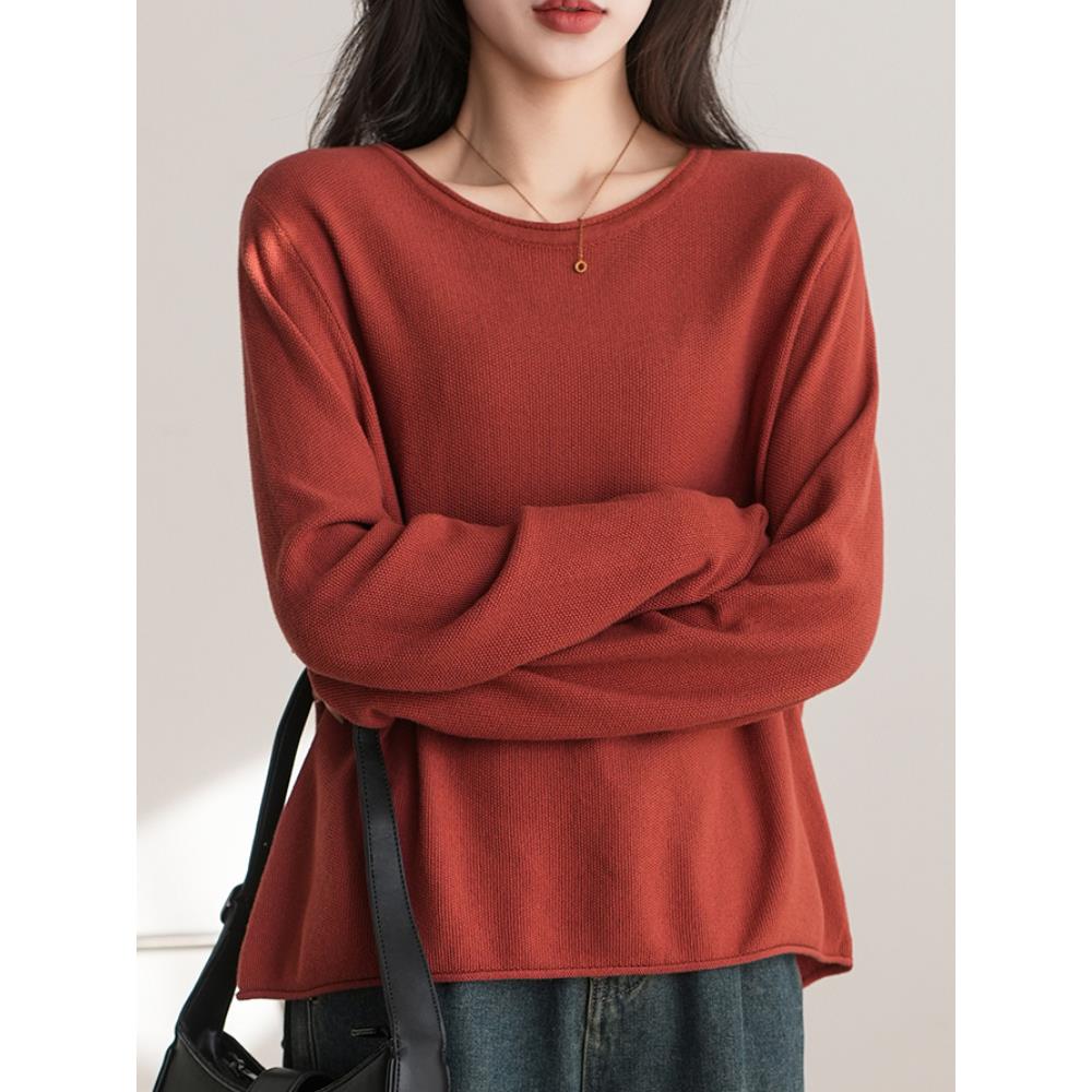 ROUMIKL100全线细腻亲肤纯针织毛衣女秋冬新款今年流行宽松大码上