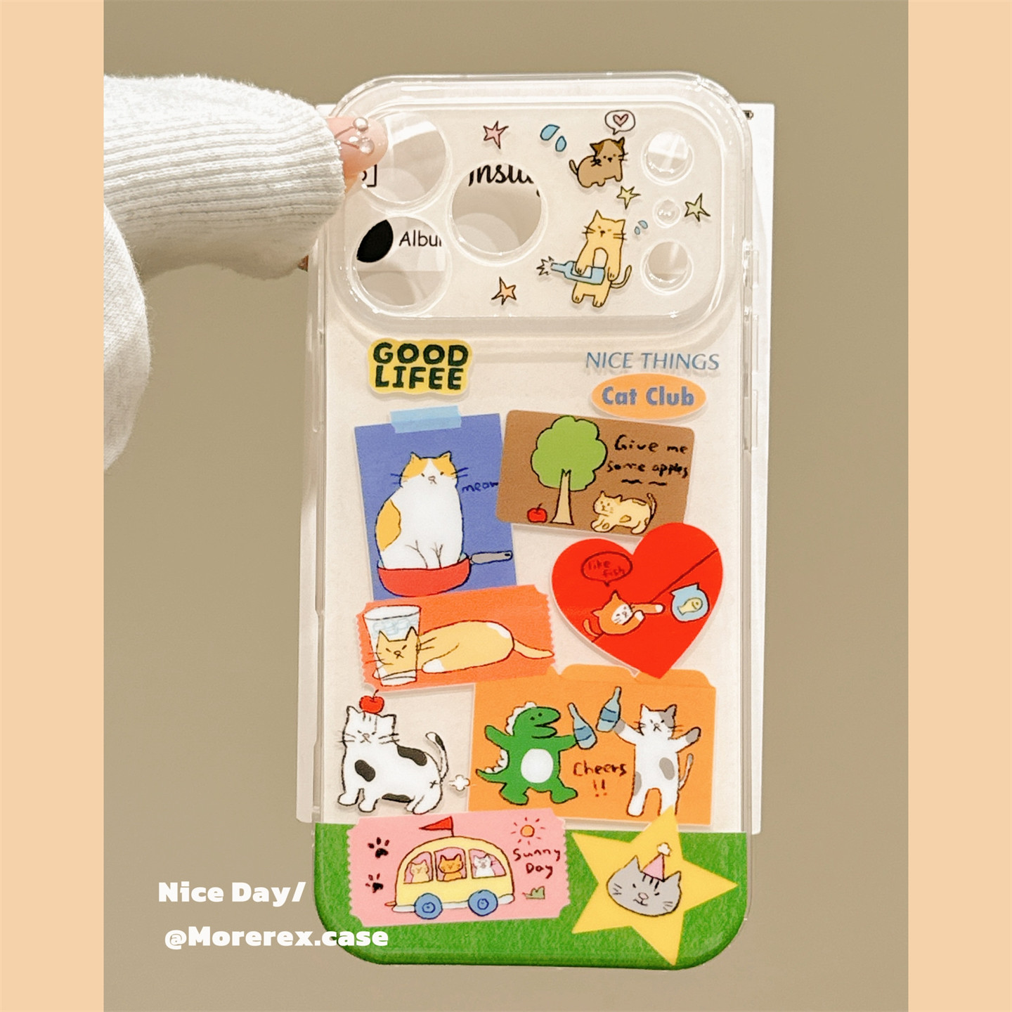 MoreRex 童趣ins彩色涂鸦卡通适用苹果18手机壳日韩iphone17promax新款18pro全包15防摔保护套14拼贴风16创意
