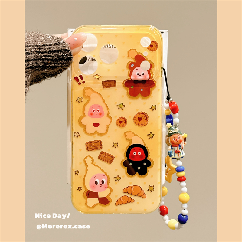 MoreRex鎏金可爱卡通星星小人带链条适用苹果17手机壳iphone16promax新款15pro双层14防摔保护套13超火17女款