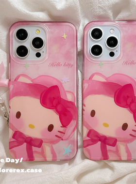 少女心可爱HelloKitty卡通适用苹果16pro手机壳iphone15保护套14带挂坠13新款16promax超好看15pro防摔外壳12