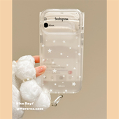 MoreRex ins风小众简约半透磨砂五角星适用苹果17手机壳iphone16promax新款 15pro手拎挂绳14防摔保护套13女17