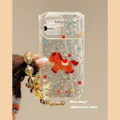 MoreRex镭射卡通可爱彩波点小马适用苹果17手机壳iphone16promax新款 15pro带挂绳14防摔保护套13超好看17女款