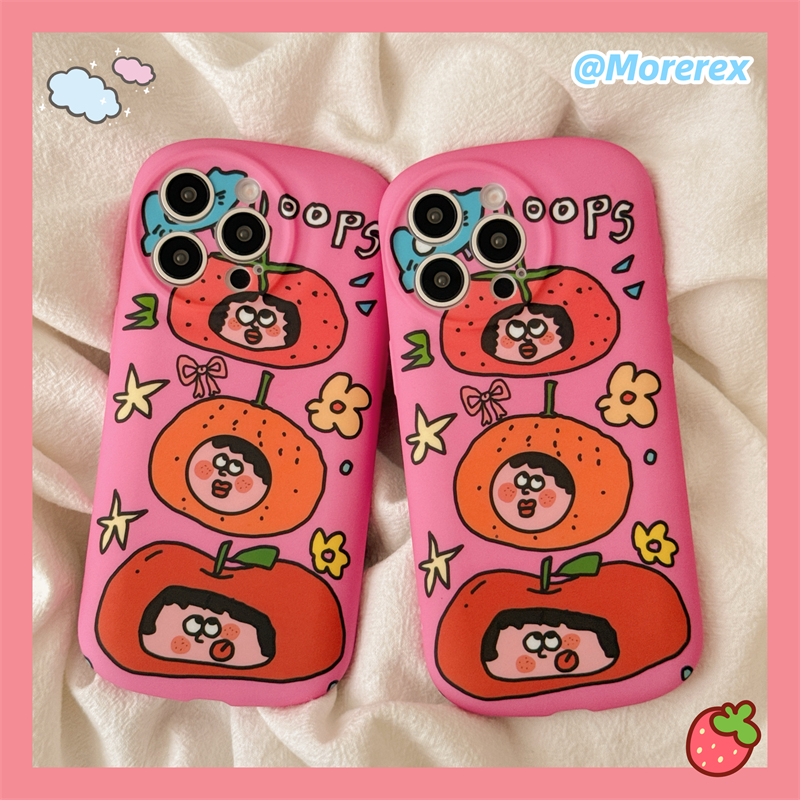 趣味搞怪番茄头女孩适用苹果13手机壳iPhone16promax新款15Pro全包12硅胶14防摔套14Pro创意小众15女款16可爱