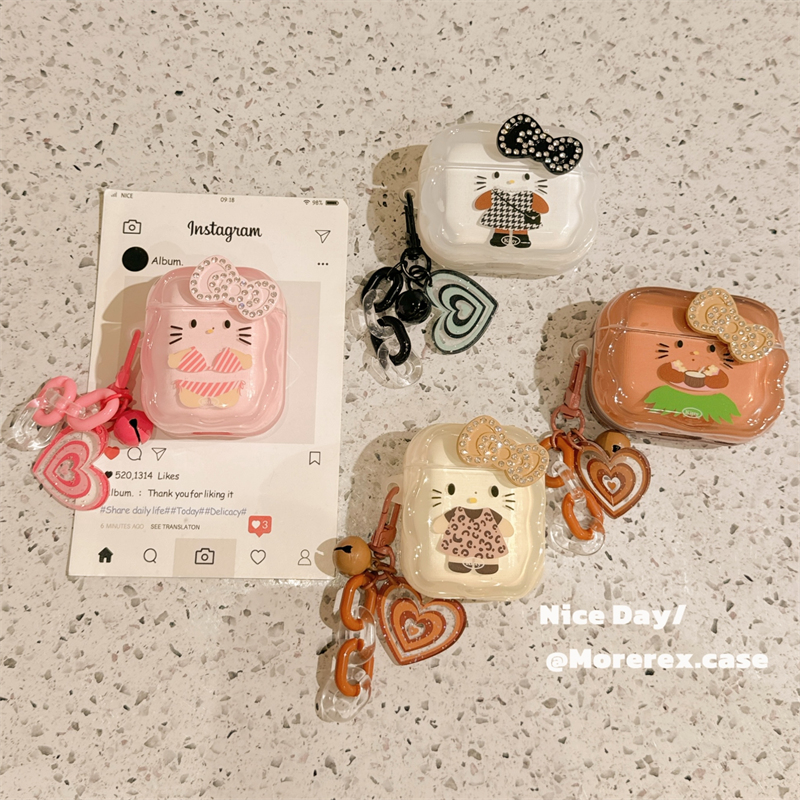 时髦变装裙子卡通凯蒂猫适用苹果新4代airpods蓝牙无线耳机保护套airpods1/2/3硅胶软壳airpodspro三代女新款