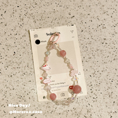 公主请发财手机链适用全型号手机壳挂绳短款 垫片精致手腕绳手工Diy串珠可爱高级轻奢少女心挂件哈喽猫钥匙链