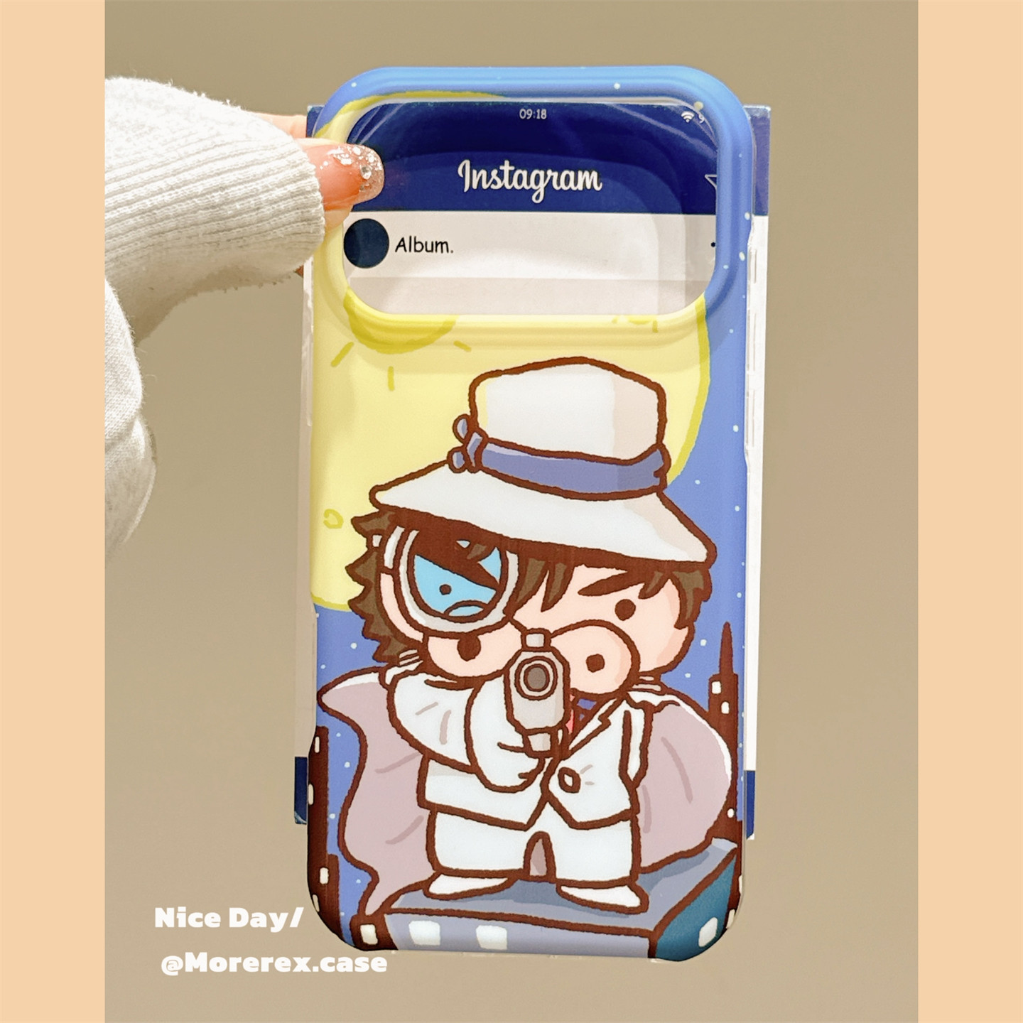MoreRex日系可爱侦探肥嘟嘟左卫门卡通适用苹果18手机壳iphone17promax新款18pro超火15全包防摔保护套14女16