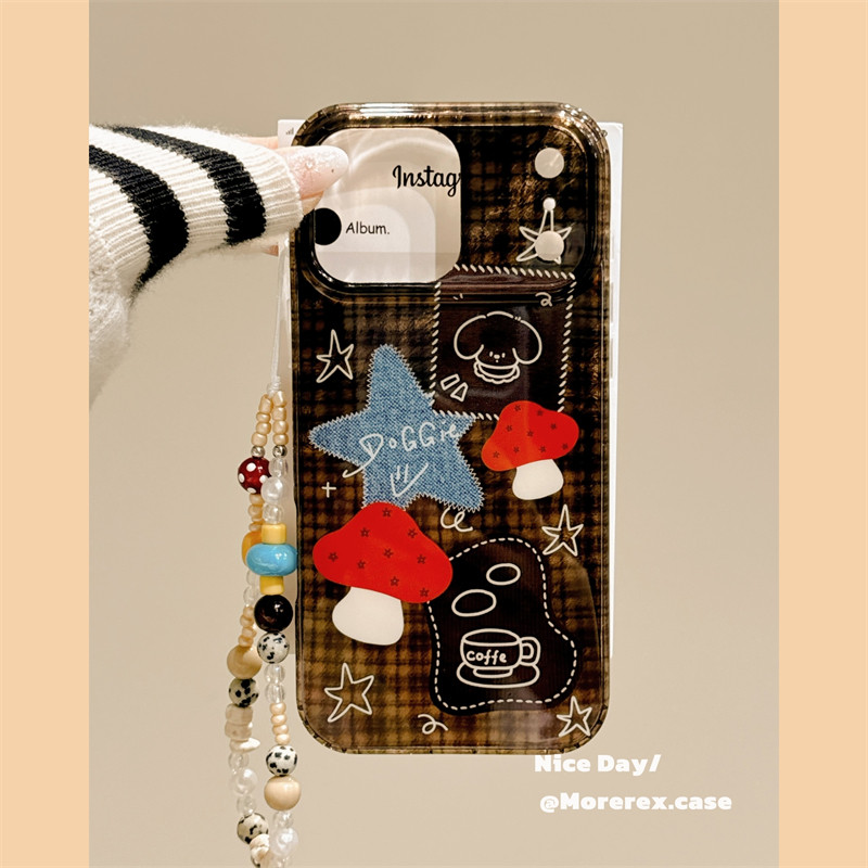 MoreRex 时髦棕底格纹褶皱星星补丁狗狗适用苹果17手机壳iphone16promax新款17pro双层14防摔保护套13女款15,3C数码配件,手机保护套/壳,淘宝优惠券,粉丝福利购,淘宝优惠卷