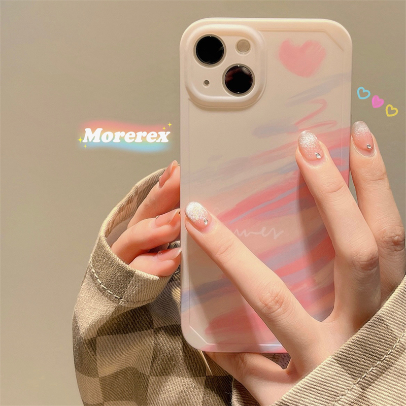 ins简约粉色颜料适用iphone14promax苹果13手机壳少女心14pro新款12女11小众防摔16pro创意硅胶全包保护套软