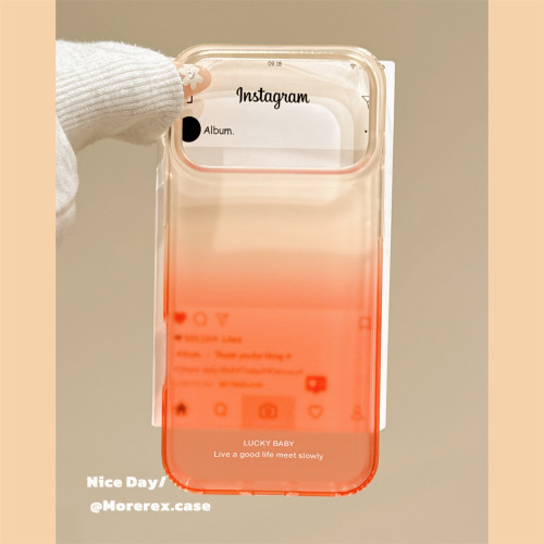 MoreRex ins风小众晕染渐变英文适用苹果18手机壳磨砂iphone17promax新款18pro全包15防摔保护套14女款16超火