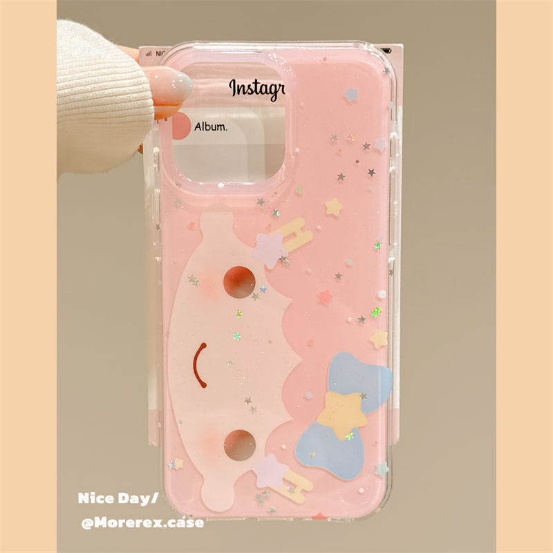 MoreRex闪粉可爱情侣双子星卡通适用苹果15手机壳iphone16promax新款14双层13全包防摔保护套16pro女款超好看