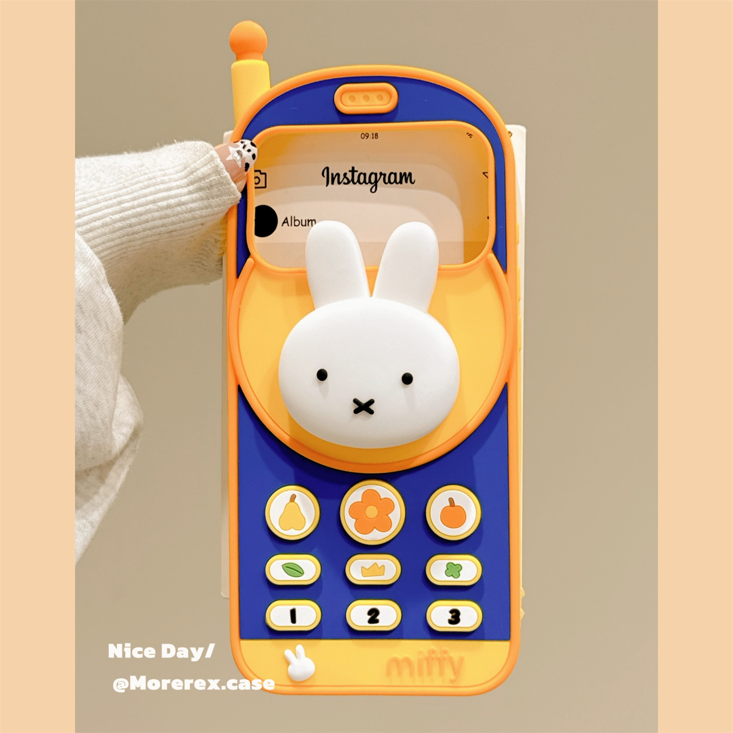 MoreRex日韩立体米菲兔小灵通适用苹果17手机壳卡通iphone16promax新款17pro全包14防摔保护套13女超火15硅胶