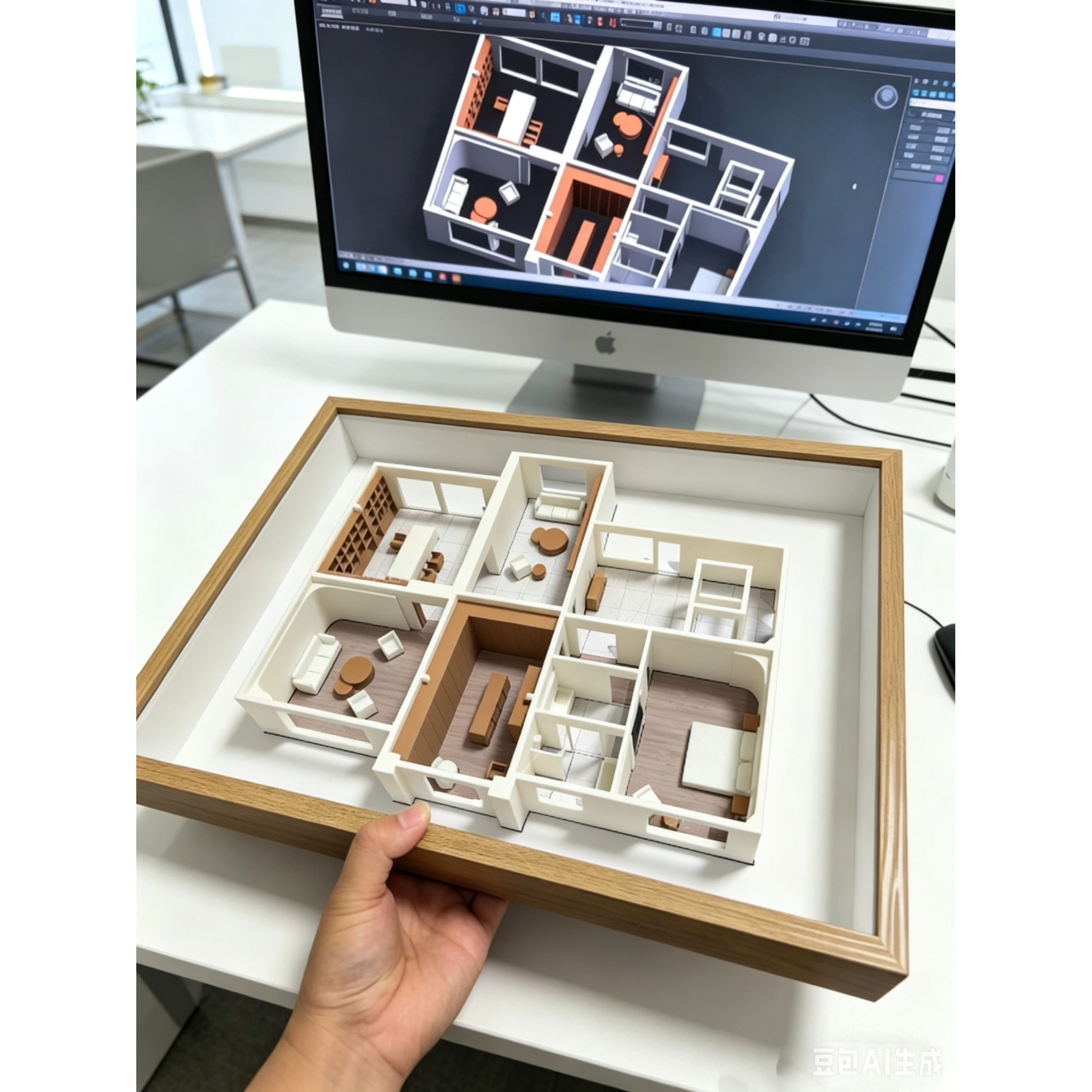 户型图定制乔迁新居送礼手工场景还原楼房别墅3d打印模型微缩摆件图片
