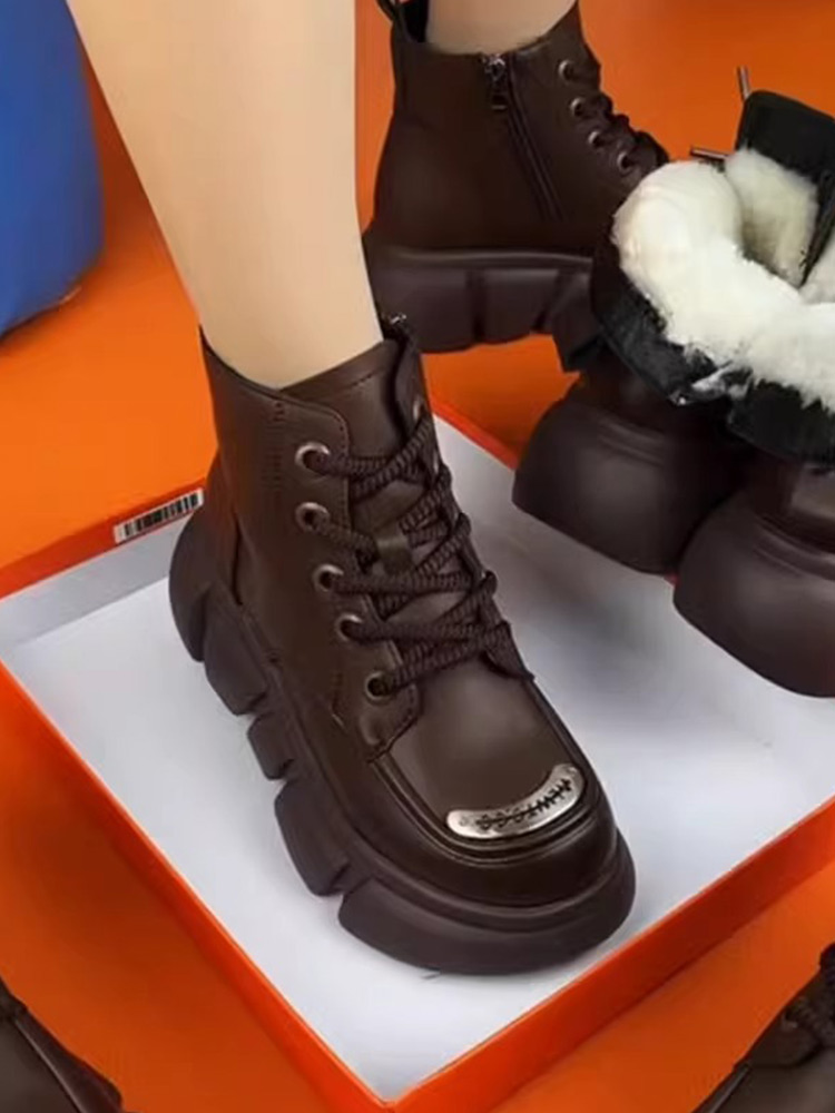 真皮羊毛皮毛一体雪地靴女冬季新款潮流加绒保暖防滑厚底短靴棉鞋