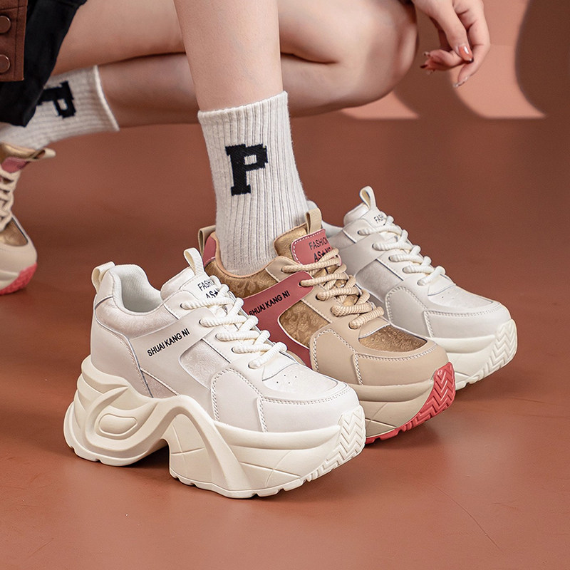 小个子厚底增高9CM老爹鞋女2025秋冬新款显高显瘦轻便软底运动鞋