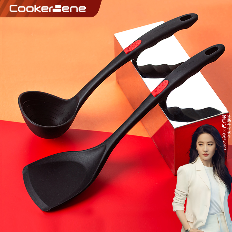 粘锅专用耐高温硅胶汤勺炒菜铲子