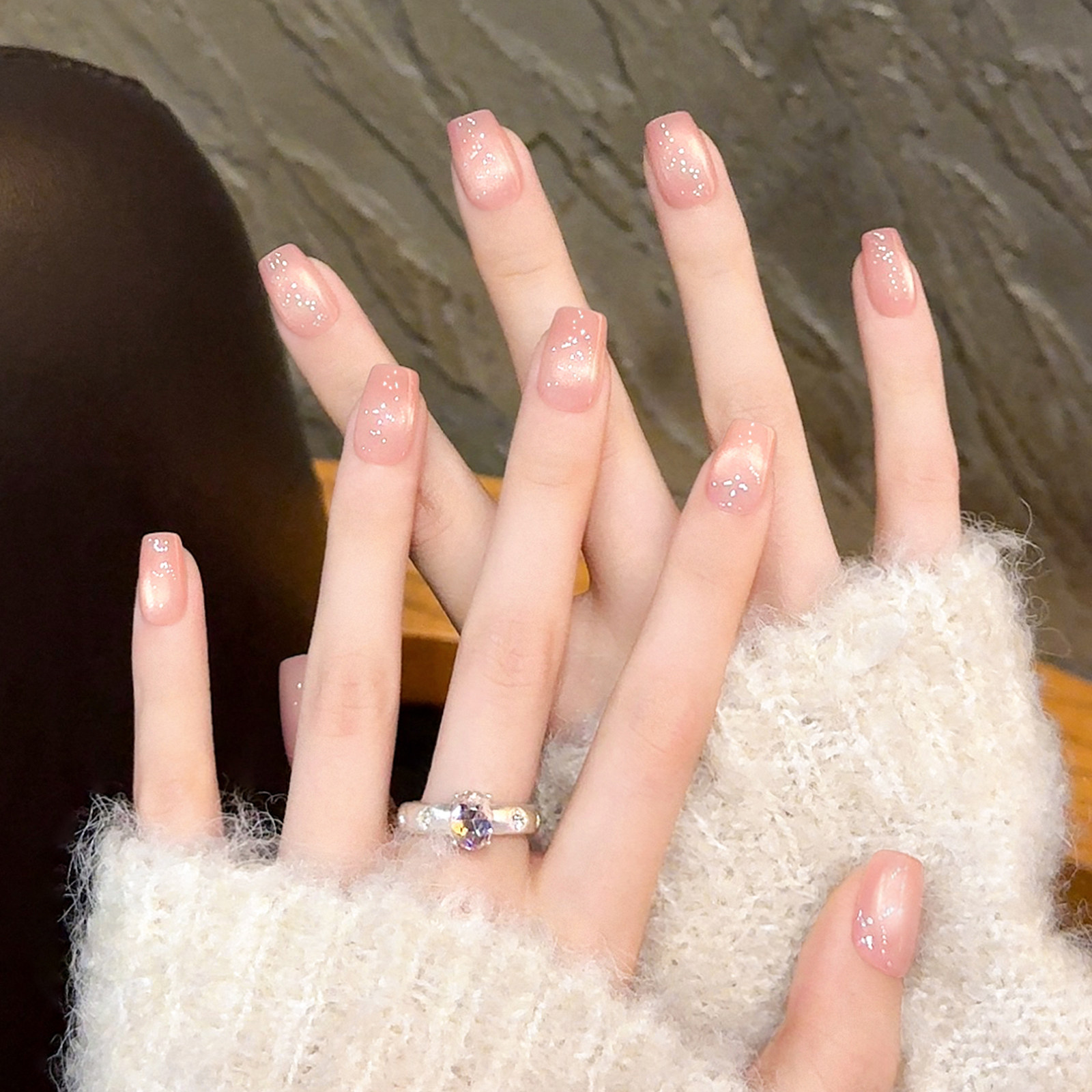 纯手工裸色猫眼穿戴甲2025新款高级感短款假指甲贴片光疗美甲成品,彩妆/香水/美妆工具,穿戴甲/甲片,淘宝优惠券,粉丝福利购,淘宝优惠卷