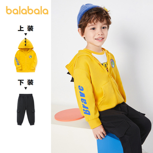 萌趣时尚 巴拉巴拉男幼童套装 新款 子两件套 秋季 舒适卡通恐龙卫衣裤
