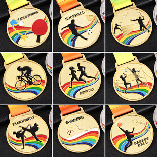 运动会奖牌儿童跑步足球篮球马拉松金牌钓鱼跳绳田径骑行亲子奖章
