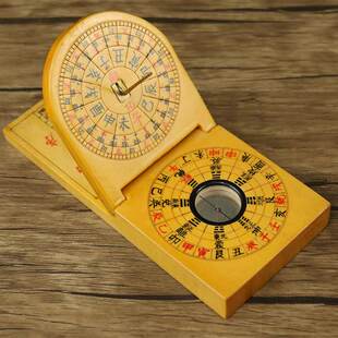 手工日晷仪摆件小罗盘高精度风水盘二寸随身携带袖珍专业罗经仪