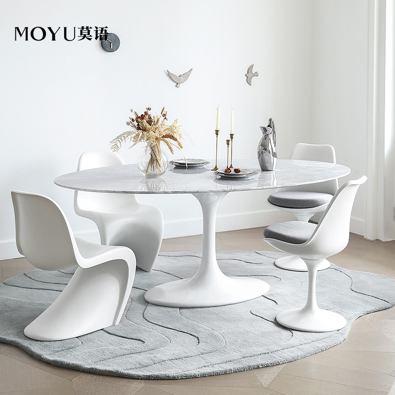 莫语MOYU/郁金香椭圆餐桌中古法式复古风轻奢别墅高档大理石餐桌,住宅家具,大理石餐桌,淘宝优惠券,粉丝福利购,淘宝优惠卷