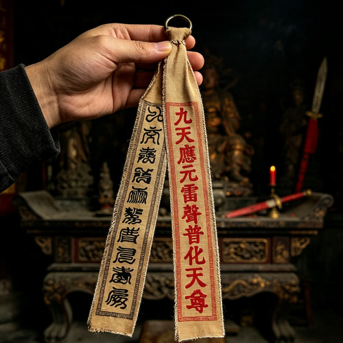 道家十字天经平安符钥匙扣