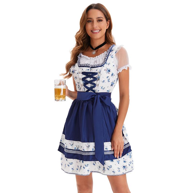 2024年新款外贸啤酒节服装巴伐利亚民族风情酒吧女仆服啤酒连衣裙