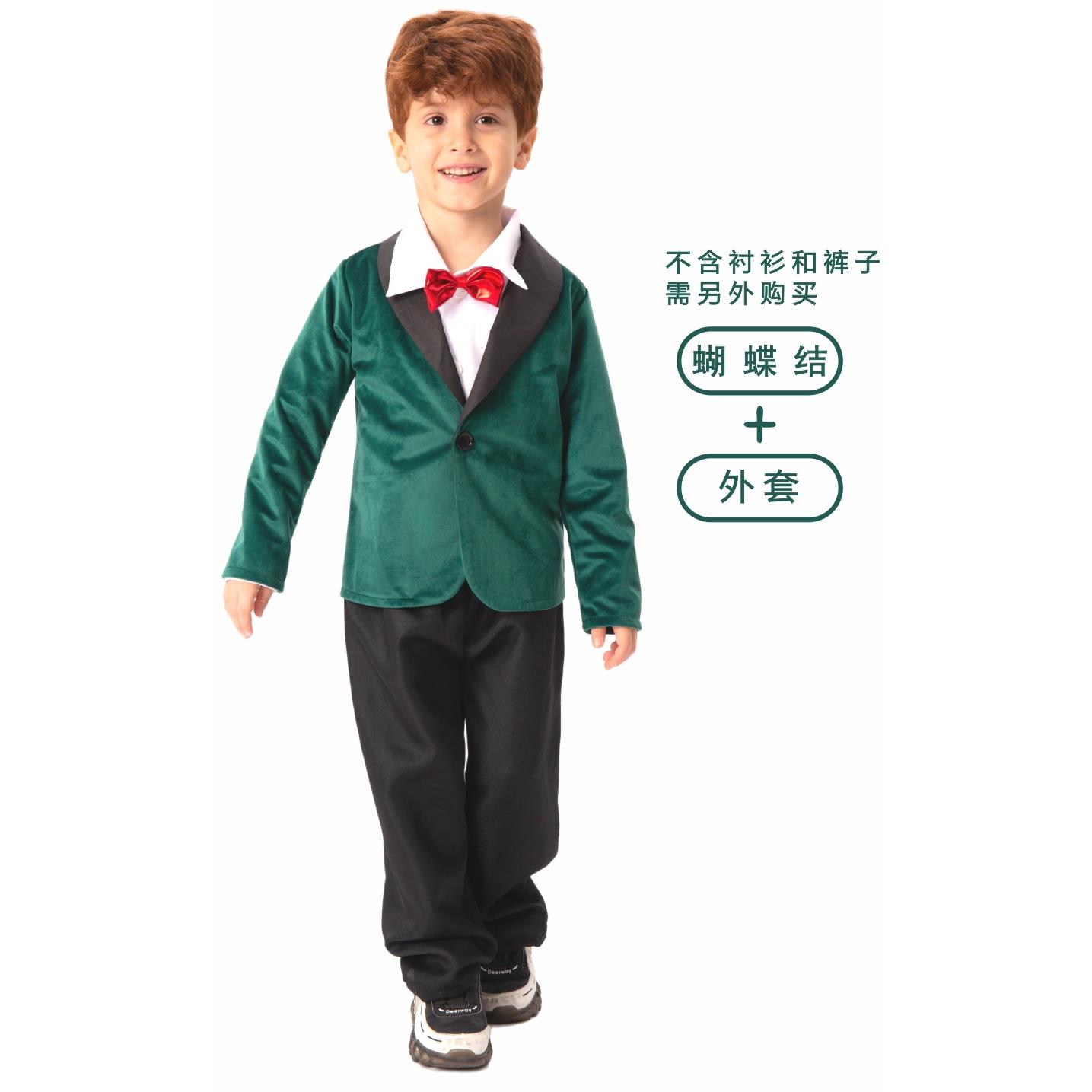圣诞节服装 儿童演出服节日派对cos圣诞道具装扮西装儿童表演服
