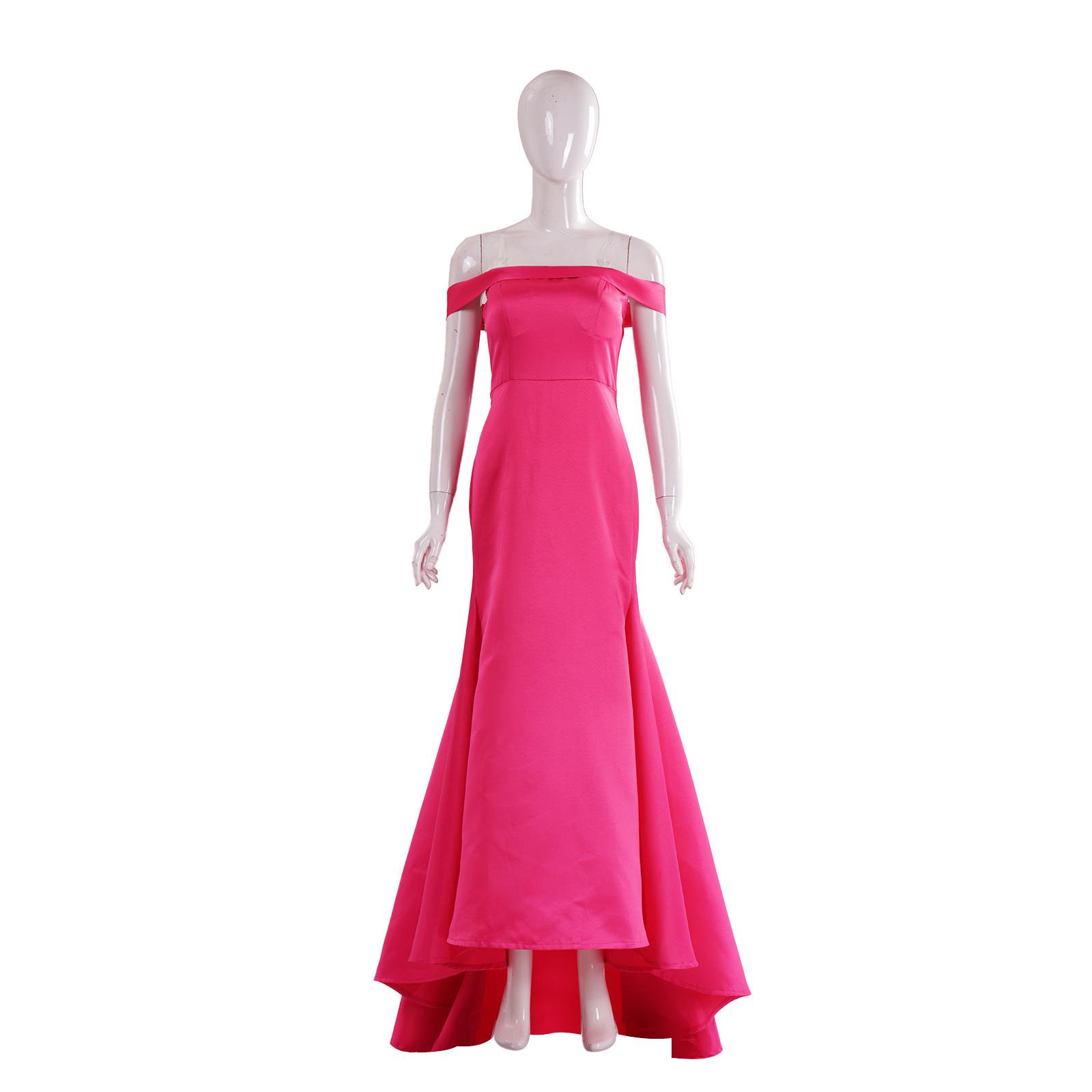 工厂白宫犯罪cos服红色礼服连衣裙抹胸仙女裙一字领长连衣裙