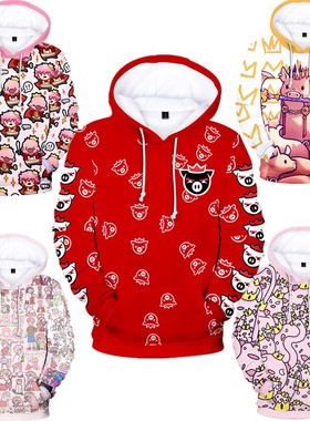 2024新品亚马逊猪血神皇technoblade3D数码印花连帽衫cos周边卫衣