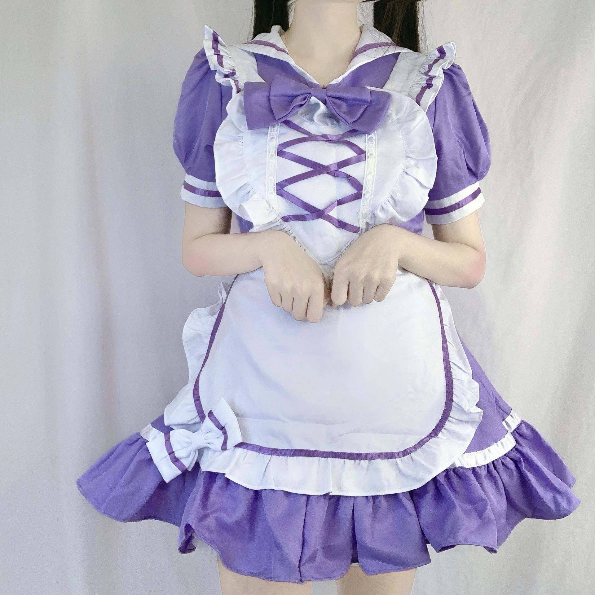 原创紫色女仆装COSPALY纯情女佣服冬季情趣套装可爱公主动漫衣服