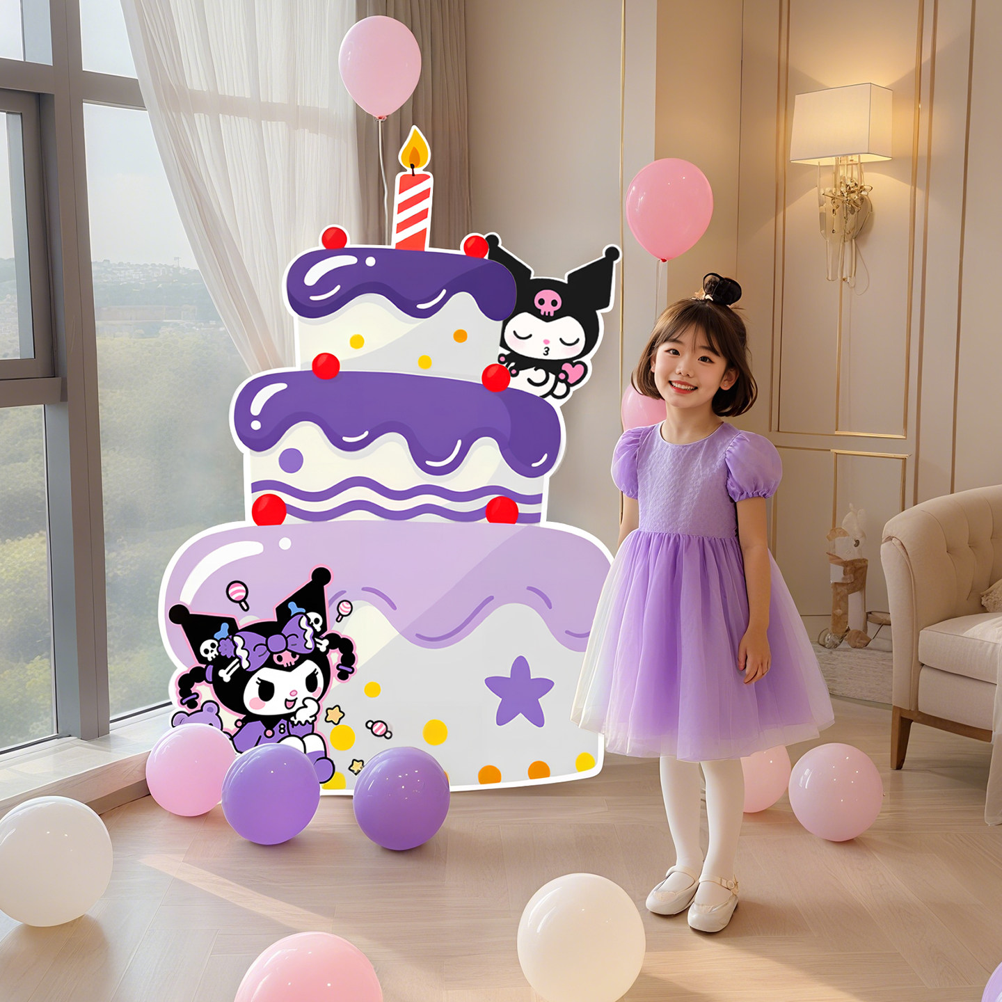 库洛米女孩子生日蛋糕气球场景布置氛围装饰背景墙kt板仪式感派对,节庆用品/礼品,节日装扮用品,淘宝优惠券,粉丝福利购,淘宝优惠卷